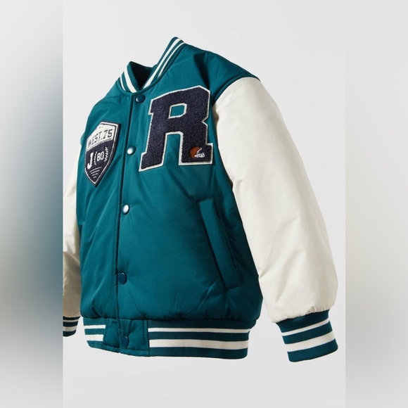 Kids Patch Varsity Bomber Blue | Zara Coats And Jackets - Picture 2 of 11